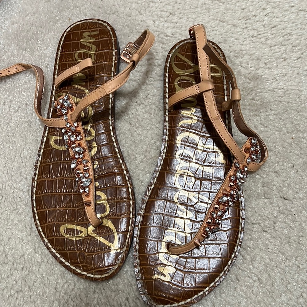 Sam Edelman T-Strap Thong Sandals, Size 7.5